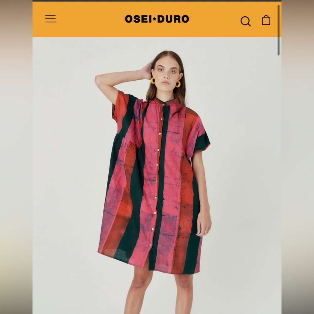 Osei-Duro Bata Dress in Carmine